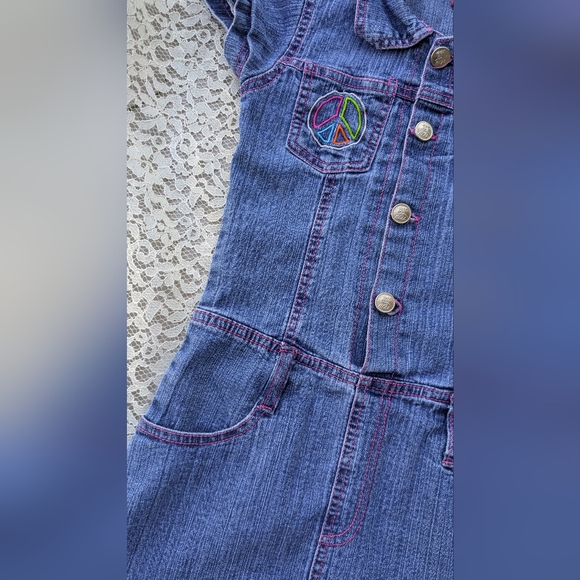 Denim Psychedelic Y2K Girls Dress - Picture 2 of 8